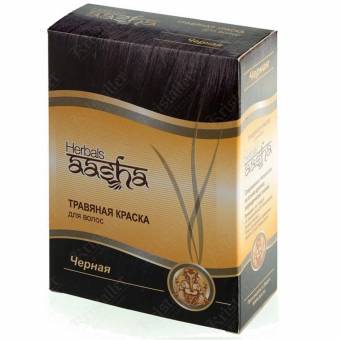 Травяная краска для волос на основе индийской хны, Aasha Herbals, чёрный Травяная краска для волос на основе индийской хны, Aasha Herbals, чёрный